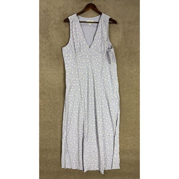Treasure & Bond Maxi Dress XL Purple/Ivory‎ Little Paris Floral V Neck Boho NEW - Picture 3 of 13